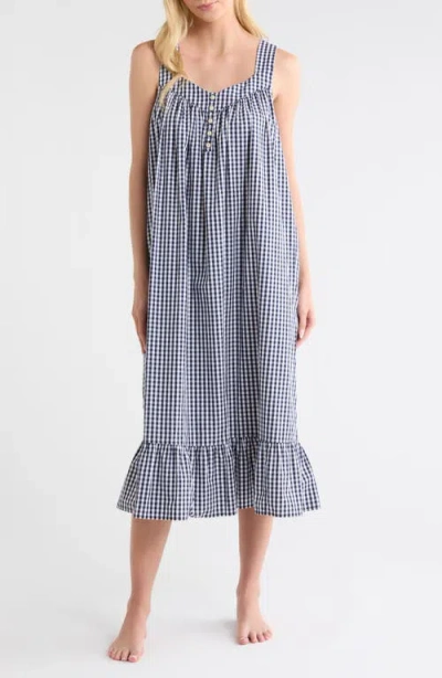 Nordstrom Cotton Shirting Nightgown In Black
