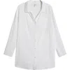 Nordstrom Cover-up Button-up Shirt In White