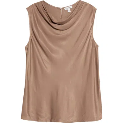 Nordstrom Cowl Neck Satin Top In Brown Lentil