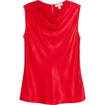 Nordstrom Cowl Neck Satin Top In Red Salsa
