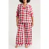 Nordstrom Cozy Cotton Blend Flannel Pajamas In Red Multicheck