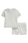 Nordstrom Cozy Short Sleeve Top & Shorts Set In Grey Light Heather