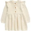 Nordstrom Babies'  Cozy Sparkle Long Sleeve Knit Dress In Ivory Egret