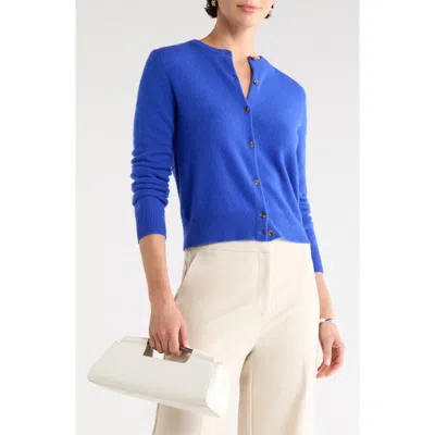 Nordstrom Crewneck Cashmere Cardigan In Blue