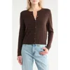 Nordstrom Crewneck Cashmere Cardigan In Brown