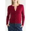 Nordstrom Crewneck Cashmere Cardigan In Burgundy
