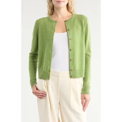 Nordstrom Crewneck Cashmere Cardigan In Green