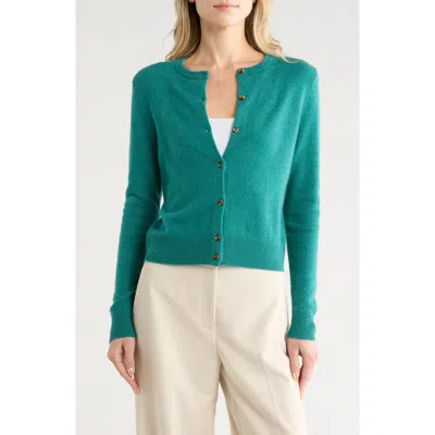 Nordstrom Crewneck Cashmere Cardigan In Green