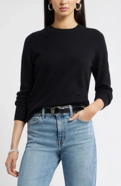 Nordstrom Crewneck Cashmere Sweater In Black