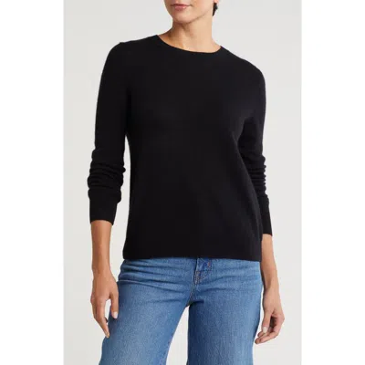 Nordstrom Crewneck Cashmere Sweater In Black Rock