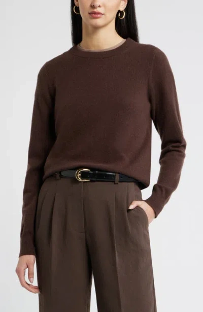 Nordstrom Crewneck Cashmere Sweater In Brown