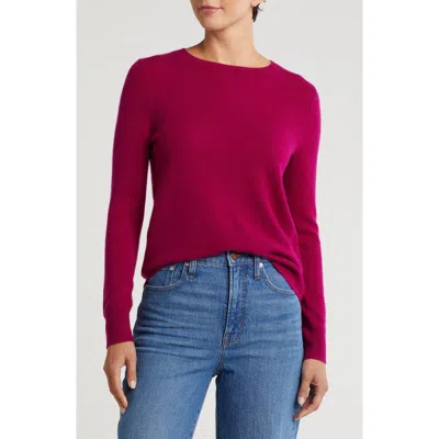 Nordstrom Crewneck Cashmere Sweater In Pink Plumier