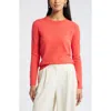 Nordstrom Crewneck Cashmere Sweater In Coral Blaze