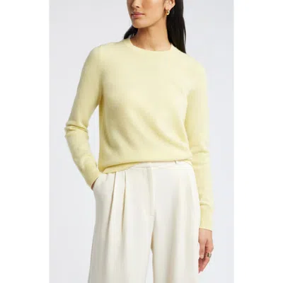 Nordstrom Crewneck Cashmere Sweater In Yellow Meringue