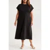 Nordstrom Crewneck Midi Dress In Black