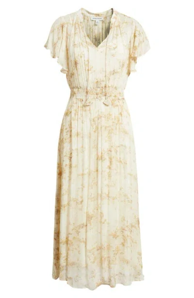 Nordstrom Crinkle Chiffon Midi Dress In Neutral