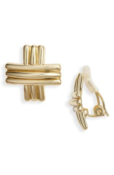 Nordstrom Crisscross Clip-on Earrings In Gold