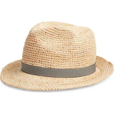 Nordstrom Crochet Raffia Trilby Hat In Natural