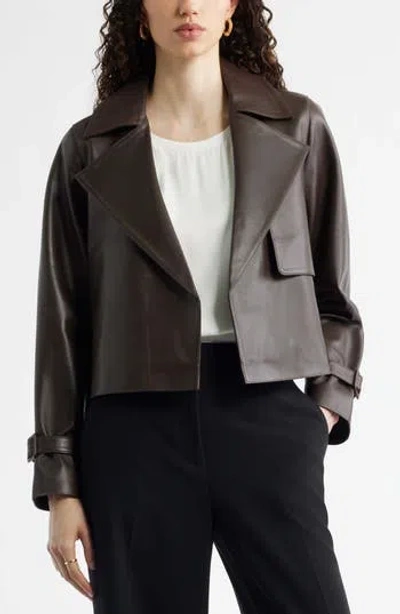 Nordstrom Crop Leather Trench Coat In Multi