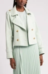 Nordstrom Crop Stretch Cotton Trench Coat