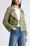 Nordstrom Crop Stretch Cotton Trench Coat