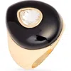 Nordstrom Crystal & Resin Pear Cocktail Ring In Multi