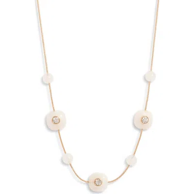 Nordstrom Crystal & White Jade Stationary Necklace In Multi