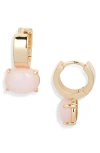 Nordstrom Crystal Drop Huggie Hoop Earrings In Gold
