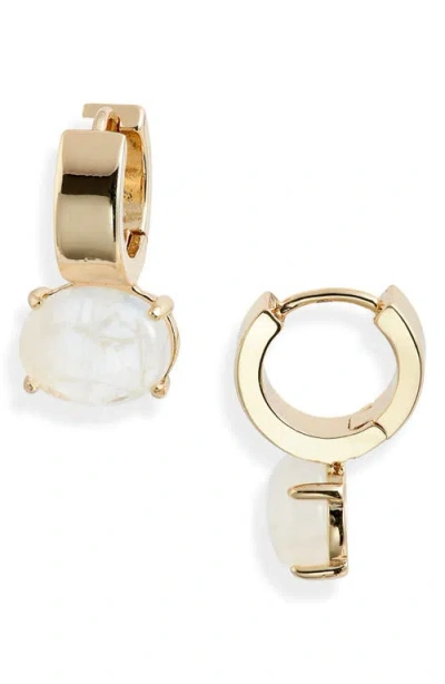 Nordstrom Crystal Drop Huggie Hoop Earrings In Gold