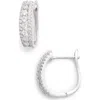 Nordstrom Crystal Huggie Hoop Earrings In Clear/silver