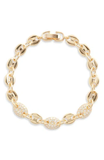 Nordstrom Crystal Mariner Chain Bracelet In Gold