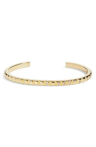 Nordstrom Cubic Zirconia Accent Square Tile Cuff Bracelet In Gold