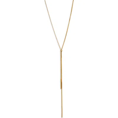 Nordstrom Cubic Zirconia Accent Y-necklace In Clear- Gold