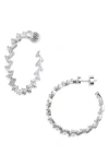 Nordstrom Cubic Zirconia Baguette Hoop Earrings In Metallic
