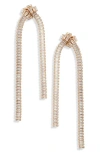 Nordstrom Cubic Zirconia Baguette Knot Linear Earrings In Clear- Gold