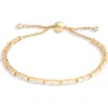 Nordstrom Cubic Zirconia Baguette Slider Bracelet In Clear- Gold