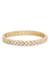 Nordstrom Cubic Zirconia Baguette Stretch Bracelet In Clear- Gold