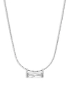 Nordstrom Cubic Zirconia Bar Necklace In Clear- Silver