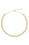 Nordstrom Cubic Zirconia Border Tile Necklace In Gold