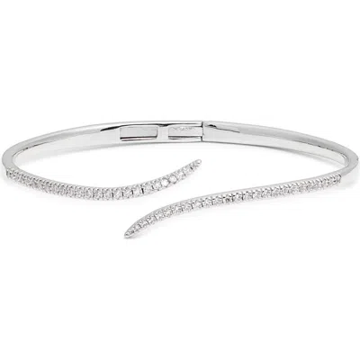 Nordstrom Cubic Zirconia Bypass Cuff Bracelet In Silver