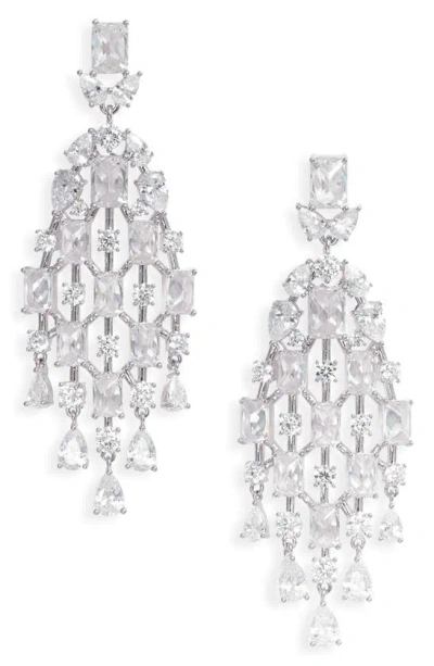 Nordstrom Cubic Zirconia Chandelier Drop Earrings In Clear- Silver