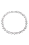 Nordstrom Cubic Zirconia Cluster Collar Necklace In Clear- Silver