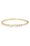 Nordstrom Cubic Zirconia Cluster Hinge Bangle In Gold