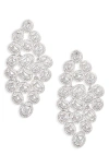 Nordstrom Cubic Zirconia Cluster Statement Earrings In Clear- Silver