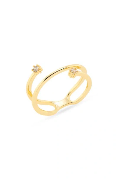Nordstrom Cubic Zirconia Demifine Coil Ring In 14k Gold Plated
