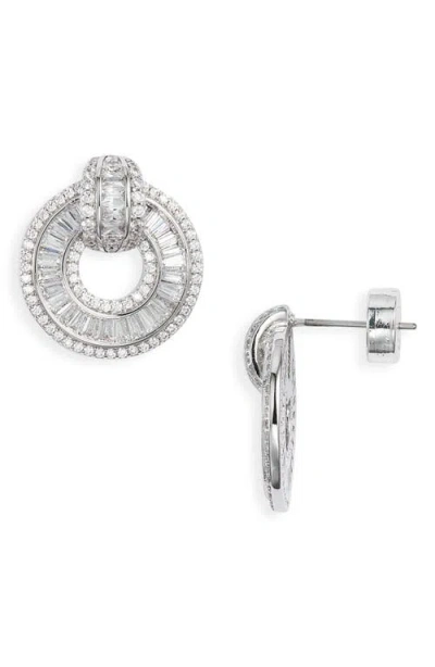 Nordstrom Cubic Zirconia Doorknocker Earrings In Metallic