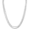 Nordstrom Cubic Zirconia Double Strand Tennis Necklace In Clear- Silver