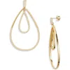 Nordstrom Cubic Zirconia Double Teardrop Earrings In Clear- Gold