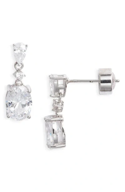 Nordstrom Cubic Zirconia Drop Earrings In Metallic