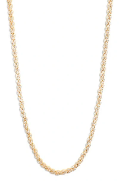 Nordstrom Cubic Zirconia Fancy Chain Necklace In Clear- Gold